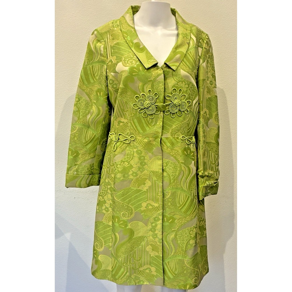 Rare Eccoci Green Mixed Media Vintage Coat Size 8 Lined Old Money‎ Career NWT